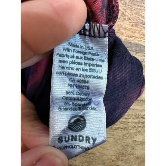 Sundry Women's Red & Purple Tie Dye Drawstring Waist Jogger Jumpsuit Size 2 - Picture 5 of 6